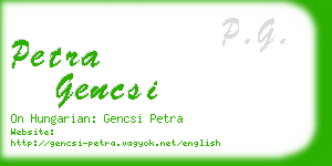 petra gencsi business card